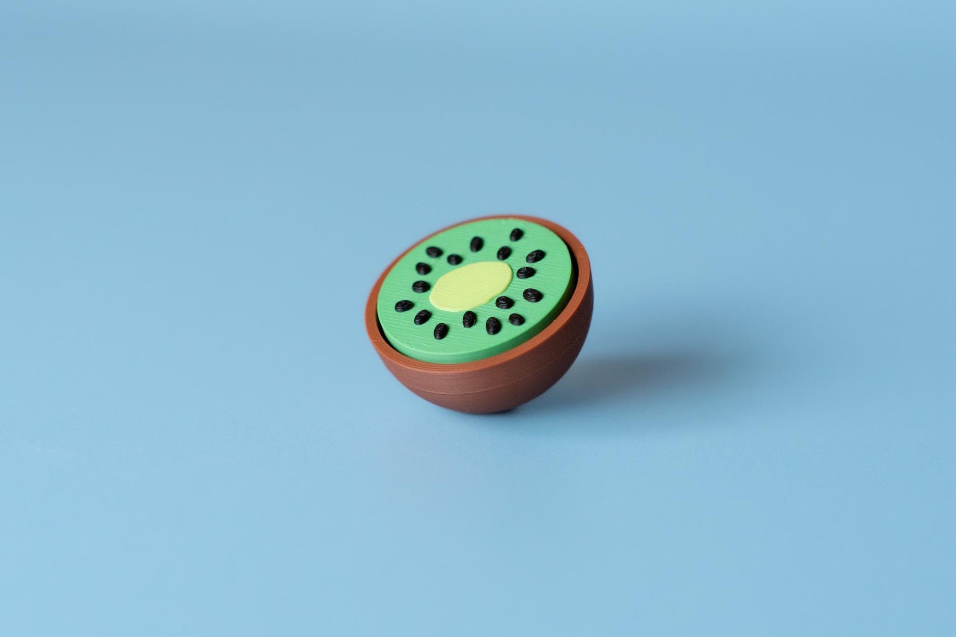 Kiwi Fruit Textured Fidget Clicker with Wrist Strap or Keychain