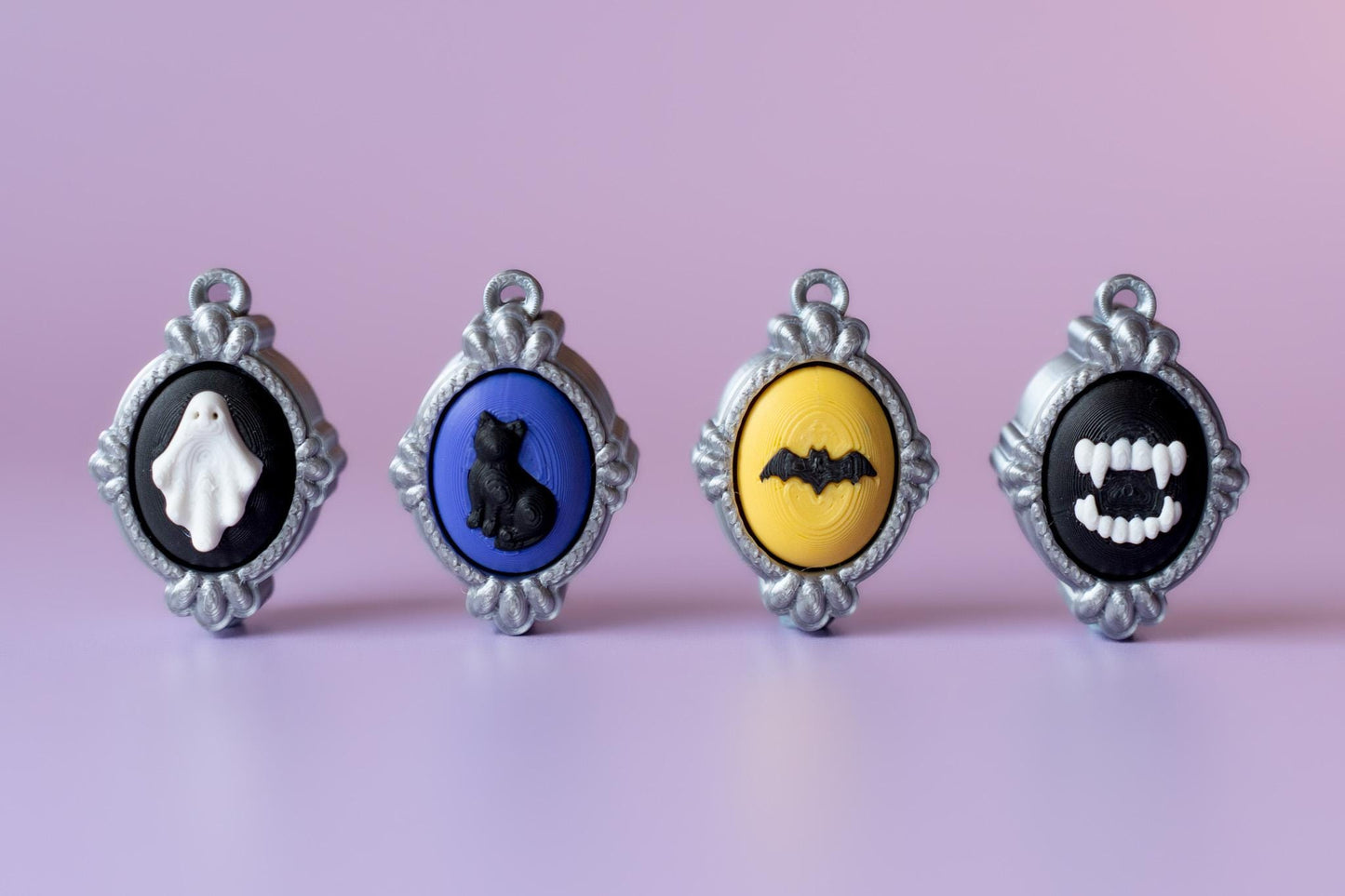 Antique Frames Spooky Halloween Fidget Clickers with Wrist Strap or Keychain