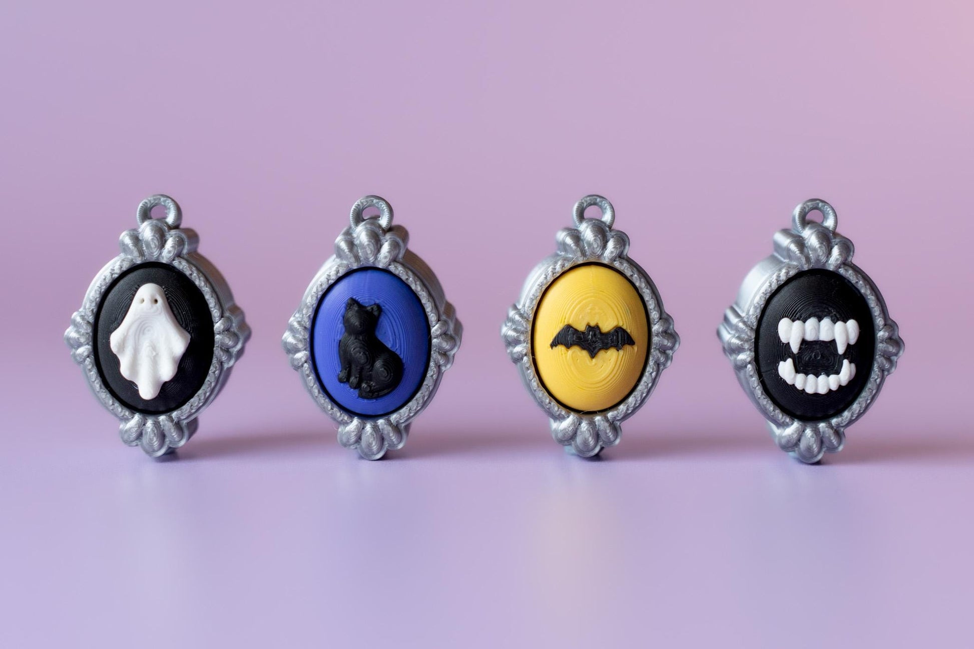 Antique Frames Spooky Halloween Fidget Clickers with Wrist Strap or Keychain