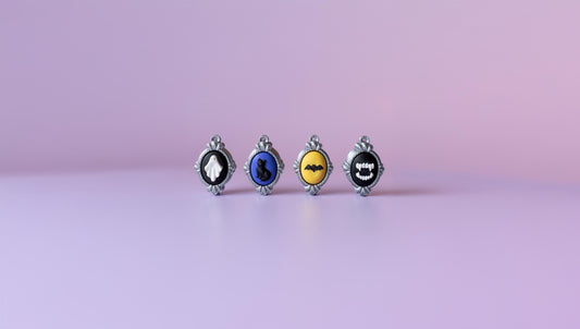 Antique Frames Spooky Halloween Fidget Clickers with Wrist Strap or Keychain