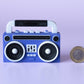 Retro 80's Style Boombox Speaker Fidget Clicker with Wrist Strap