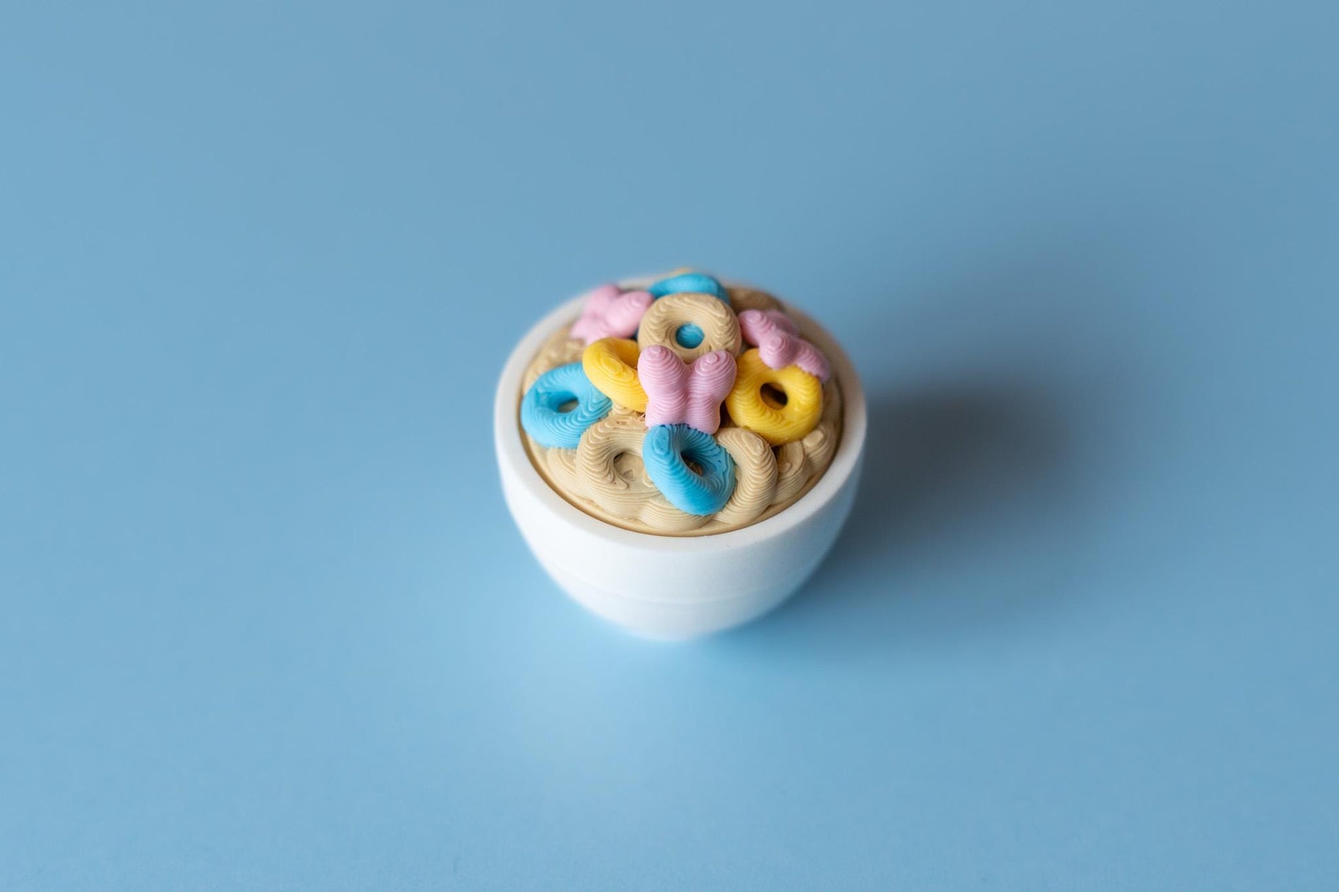Cereal Bowl Fidget Clicker with Wrist Strap or Keychain