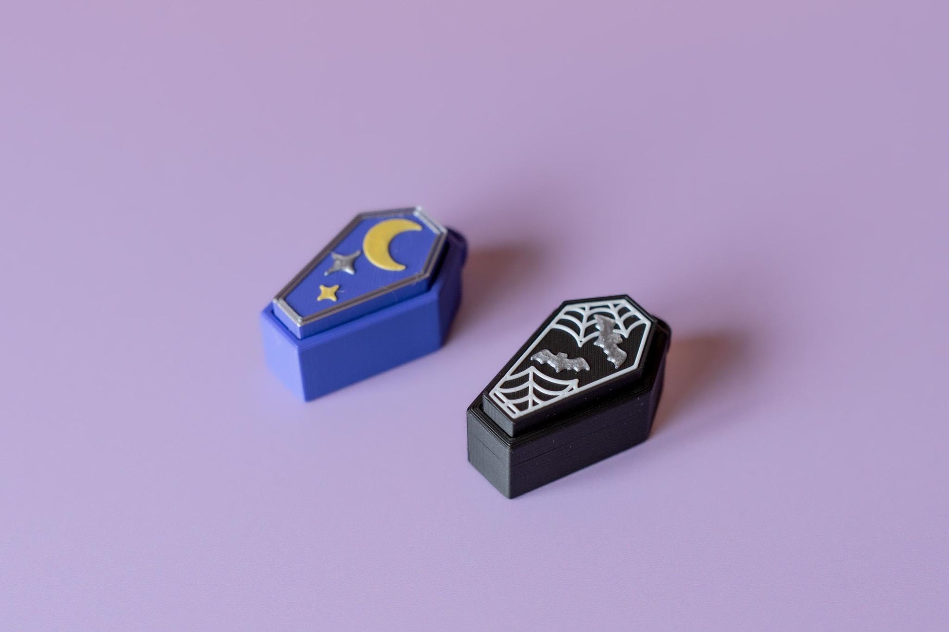 Coffin Spooky Halloween Fidget Clickers with Wrist Strap or Keychain