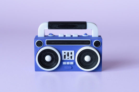 Retro 80's Style Boombox Speaker Fidget Clicker with Wrist Strap