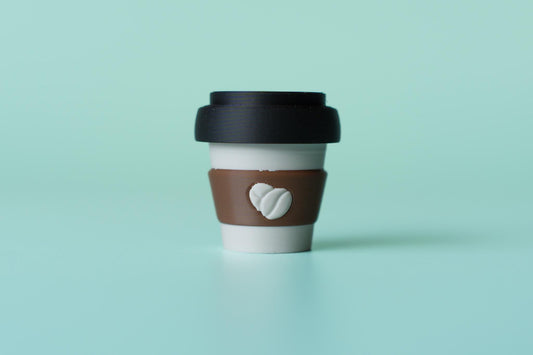 Takeaway Coffee Cup With Spinning Lid Fidget Clicker with Wrist Strap or Keychain