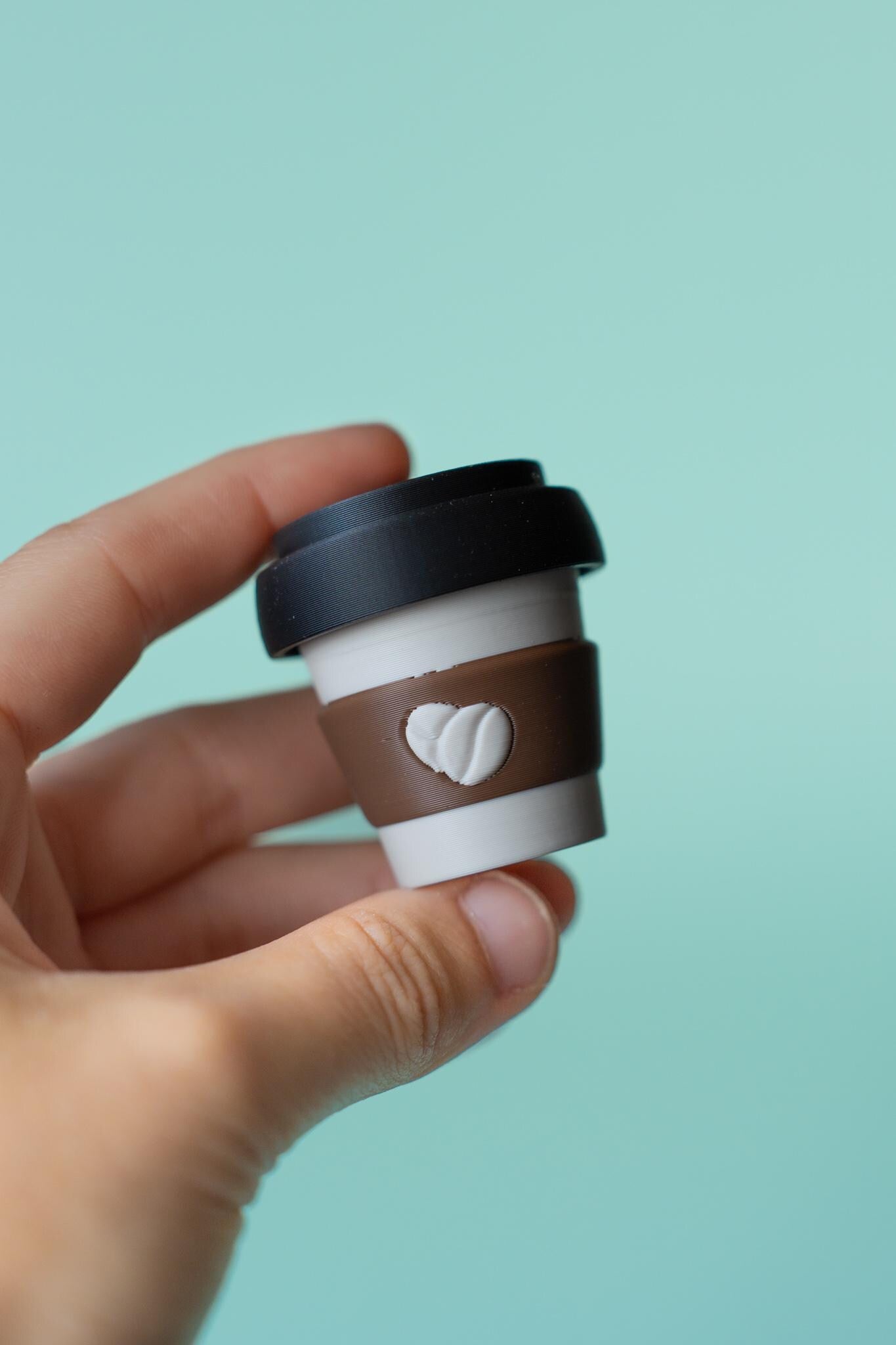 Takeaway Coffee Cup Fidget Clicker with Wrist Strap or Keychain - Happy Tappy Shop