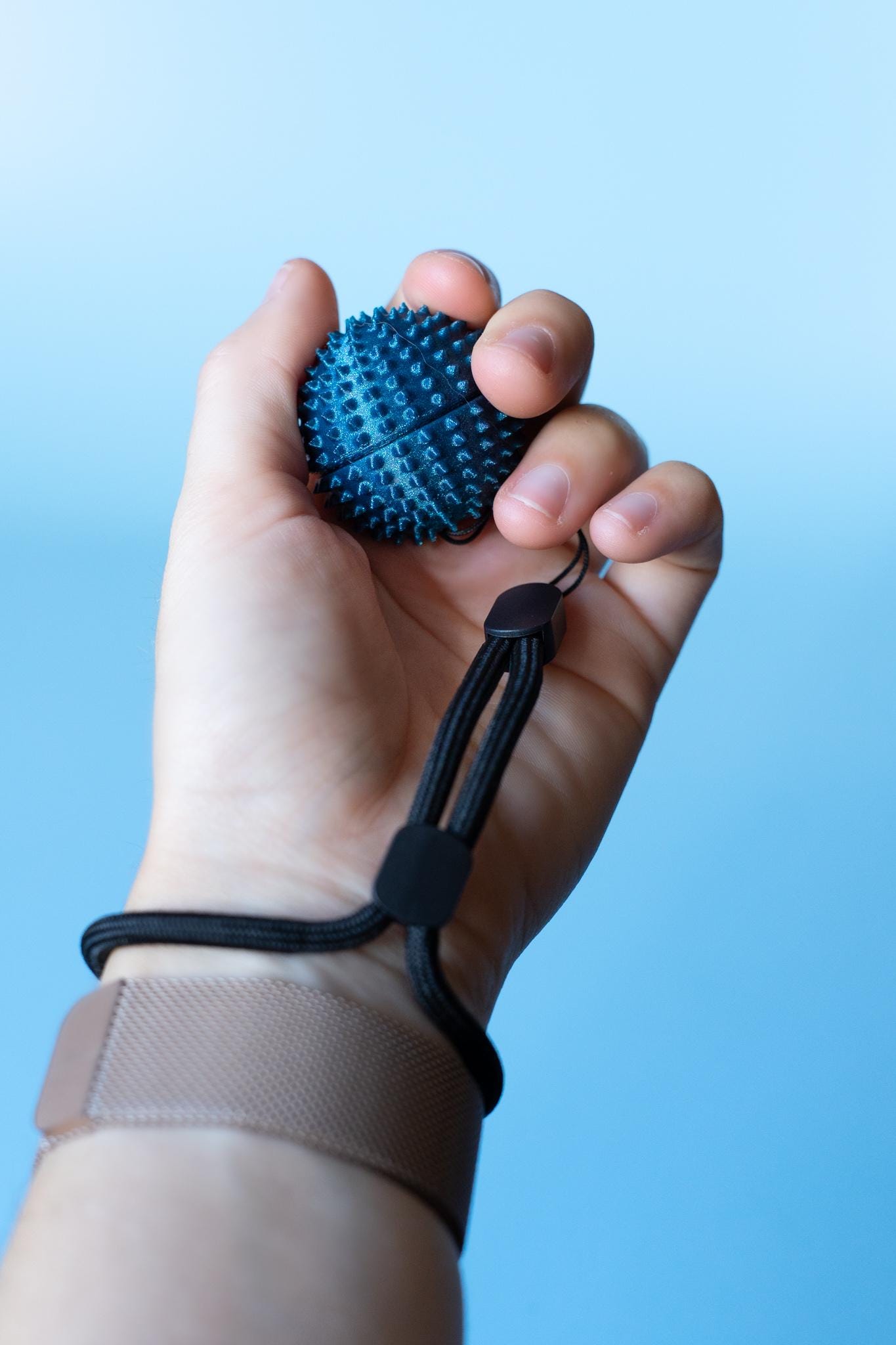 Spiked Sphere Sensory Tool with Wrist Strap or Keychain