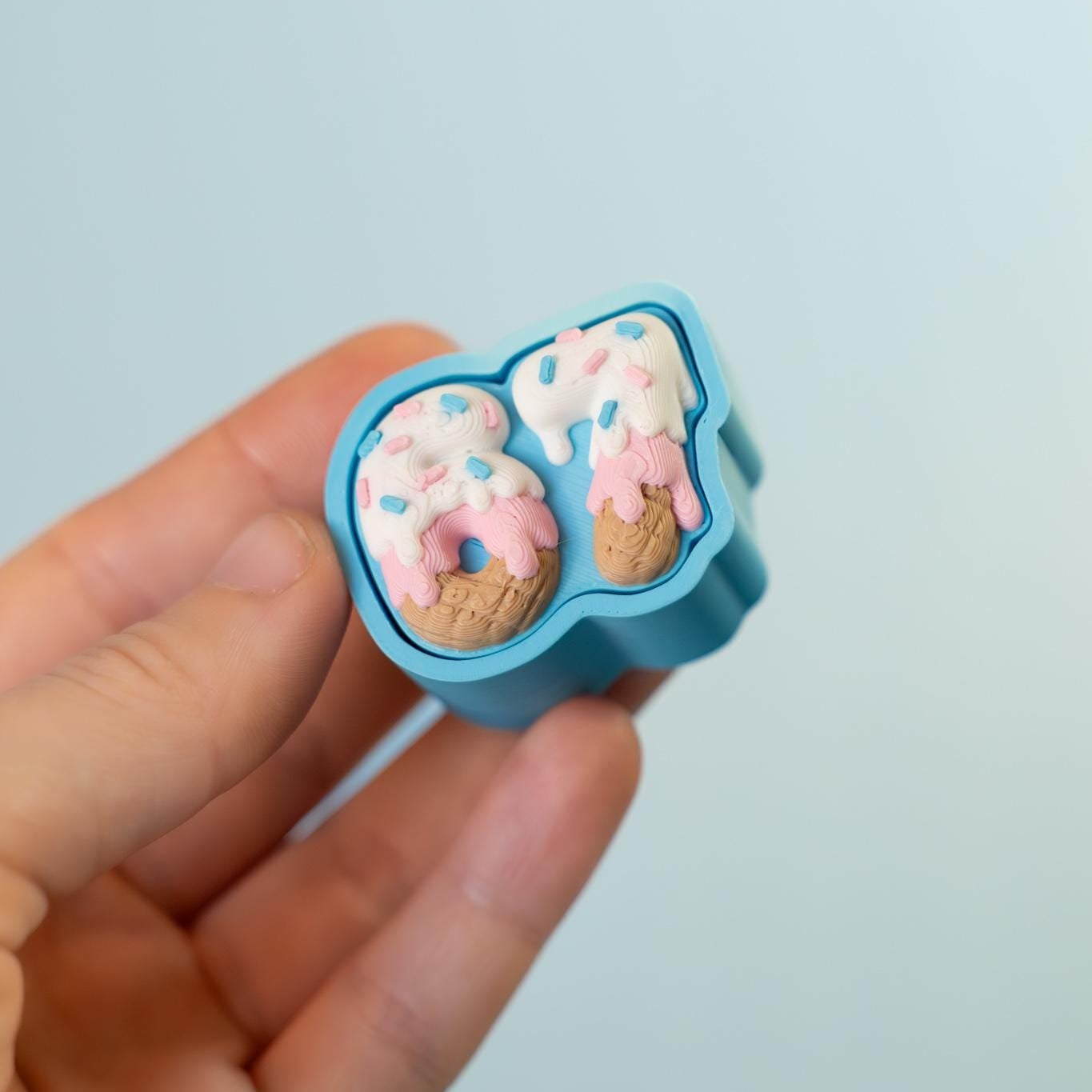 67 Meme Ice Cream & Sprinkles Design Novelty Fidget Clicker with Wrist Strap or Keychain