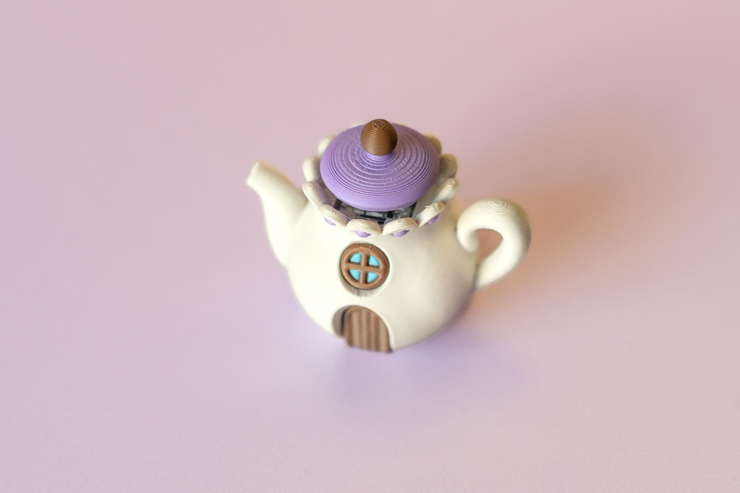 Teapot Cottage Fidget Clicker with Wrist Strap or Keychain