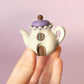 Teapot Cottage Fidget Clicker with Wrist Strap or Keychain