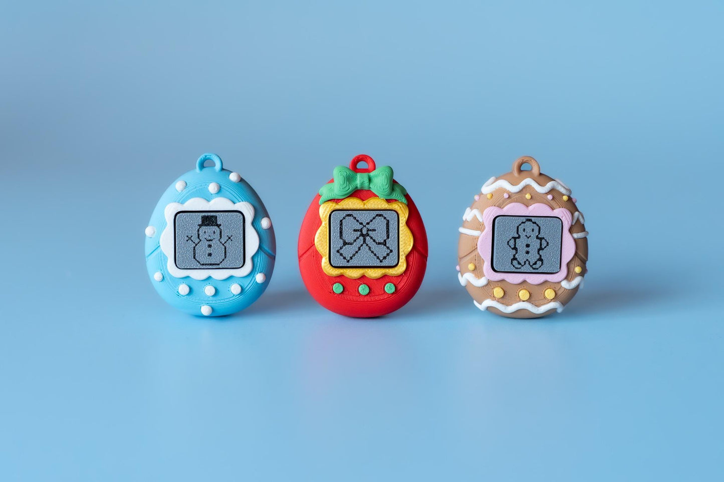 90's Virtual Pet "V-Pet" Fidget Clickers with Wrist Strap or Keychain (Festive Series)