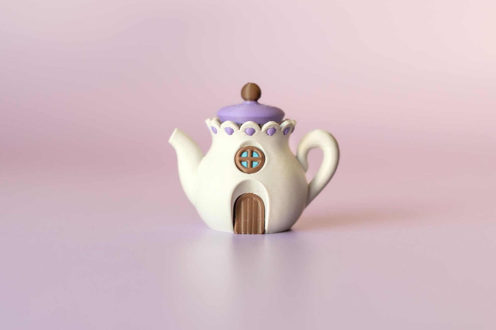 Teapot Cottage Fidget Clicker with Wrist Strap or Keychain