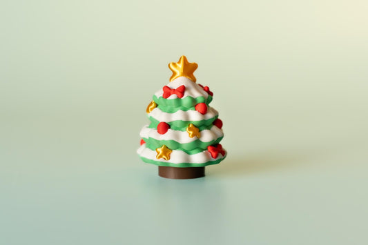 Christmas Tree Festive Fidget Clicker with Wrist Strap or Keychain