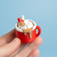 Hot Chocolate & Marshmallows Fidget Clicker with Wrist Strap or Keychain