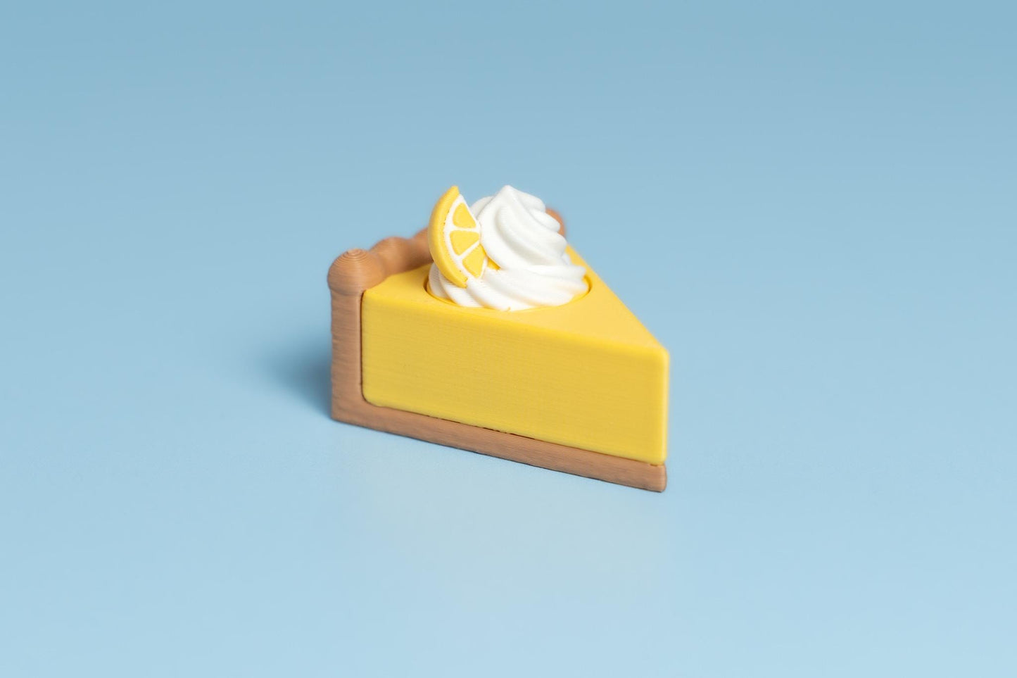Lemon Cheesecake Slice Fidget Clicker with Wrist Strap or Keychain