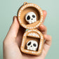 Mini Book Nook with Skull Feature Fidget Clicker with Wrist Strap or Keychain