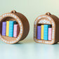 Mini Book Nook with Books Feature Fidget Clicker with Wrist Strap or Keychain