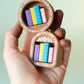 Mini Book Nook with Books Feature Fidget Clicker with Wrist Strap or Keychain