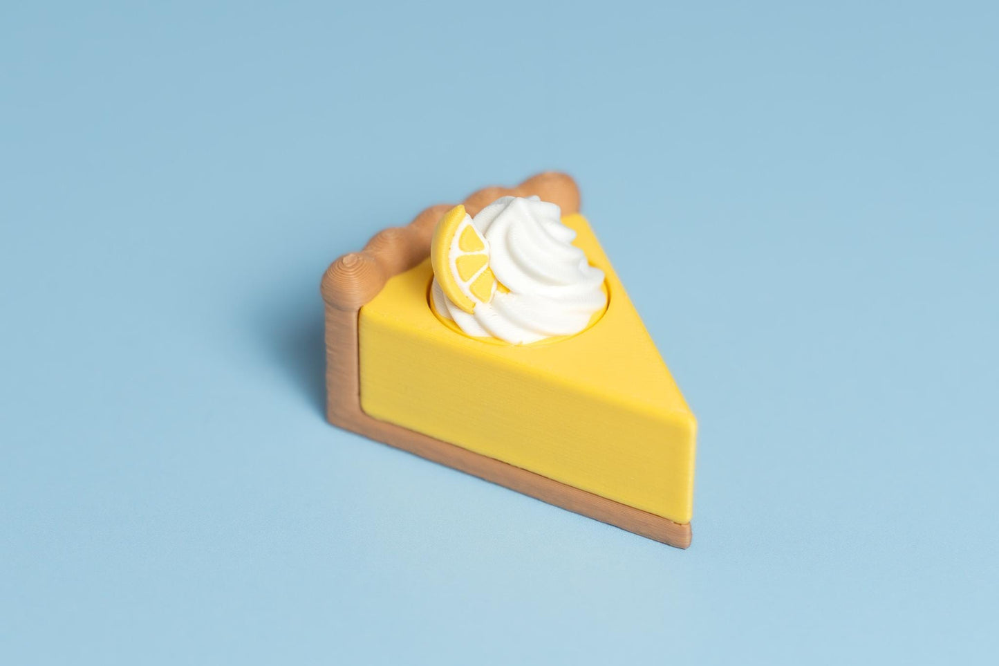 Lemon Cheesecake Slice Fidget Clicker with Wrist Strap or Keychain