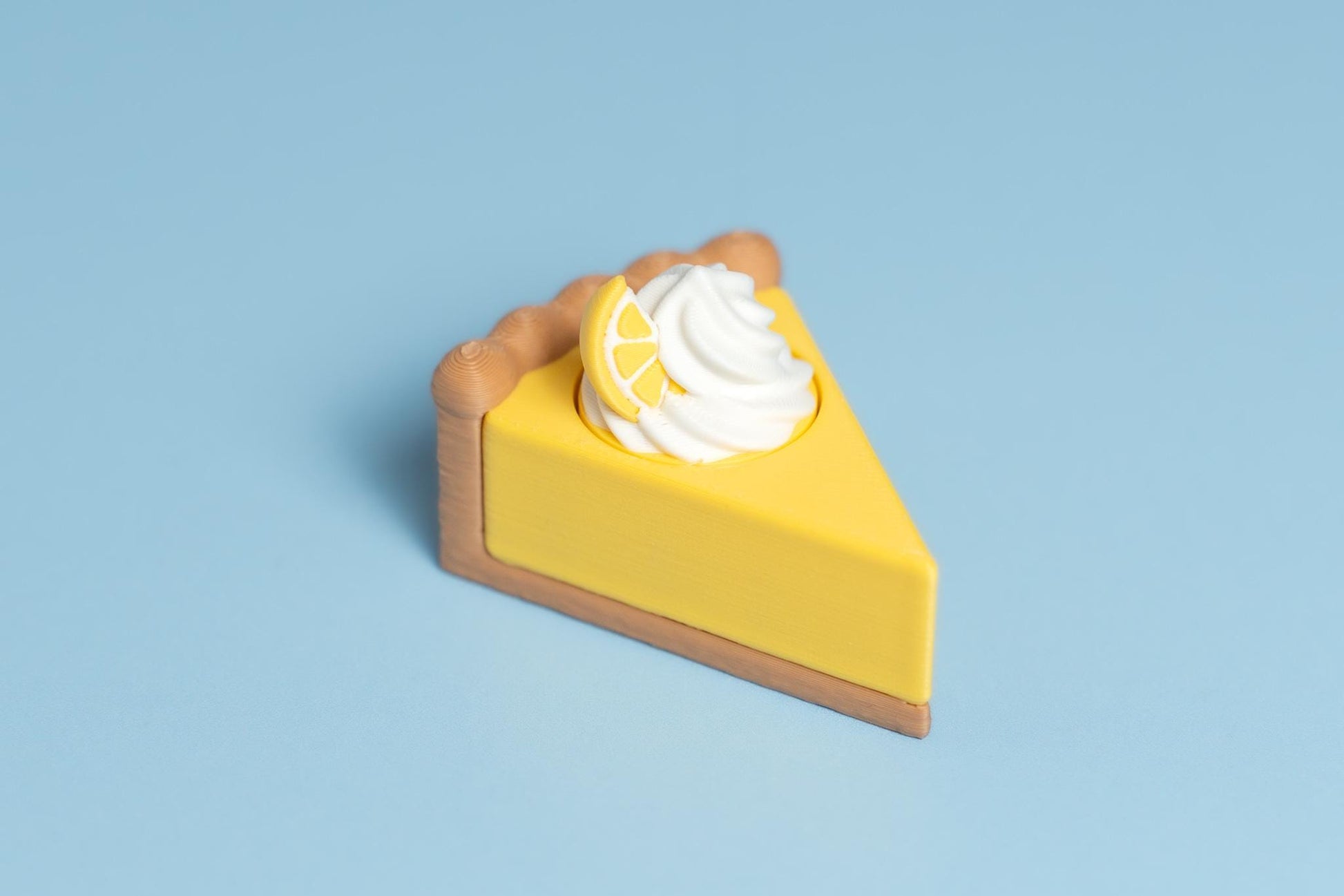 Lemon Cheesecake Slice Fidget Clicker with Wrist Strap or Keychain