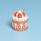 Strawberry Slice Cake Fidget Clicker with Wrist Strap or Keychain