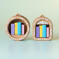 Mini Book Nook with Books Feature Fidget Clicker with Wrist Strap or Keychain
