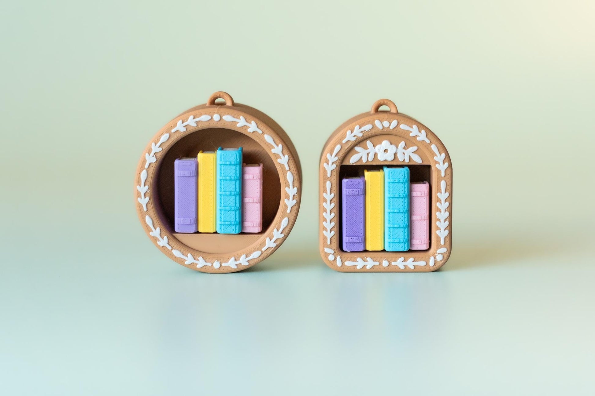 Mini Book Nook with Books Feature Fidget Clicker with Wrist Strap or Keychain