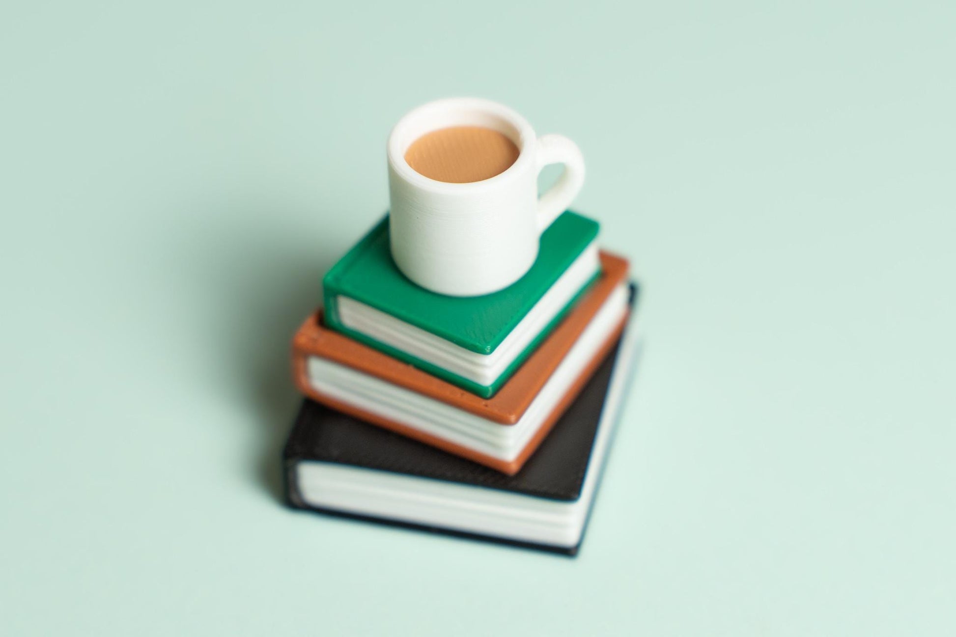 Stack of Books with Mug Fidget Clicker with Wrist Strap or Keychain