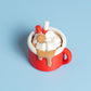 Hot Chocolate & Marshmallows Fidget Clicker with Wrist Strap or Keychain