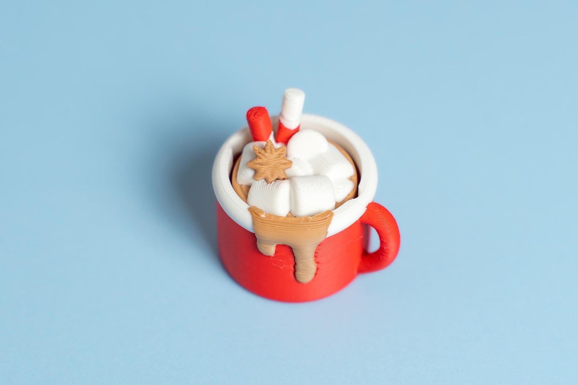 Hot Chocolate & Marshmallows Fidget Clicker with Wrist Strap or Keychain
