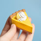 Lemon Cheesecake Slice Fidget Clicker with Wrist Strap or Keychain