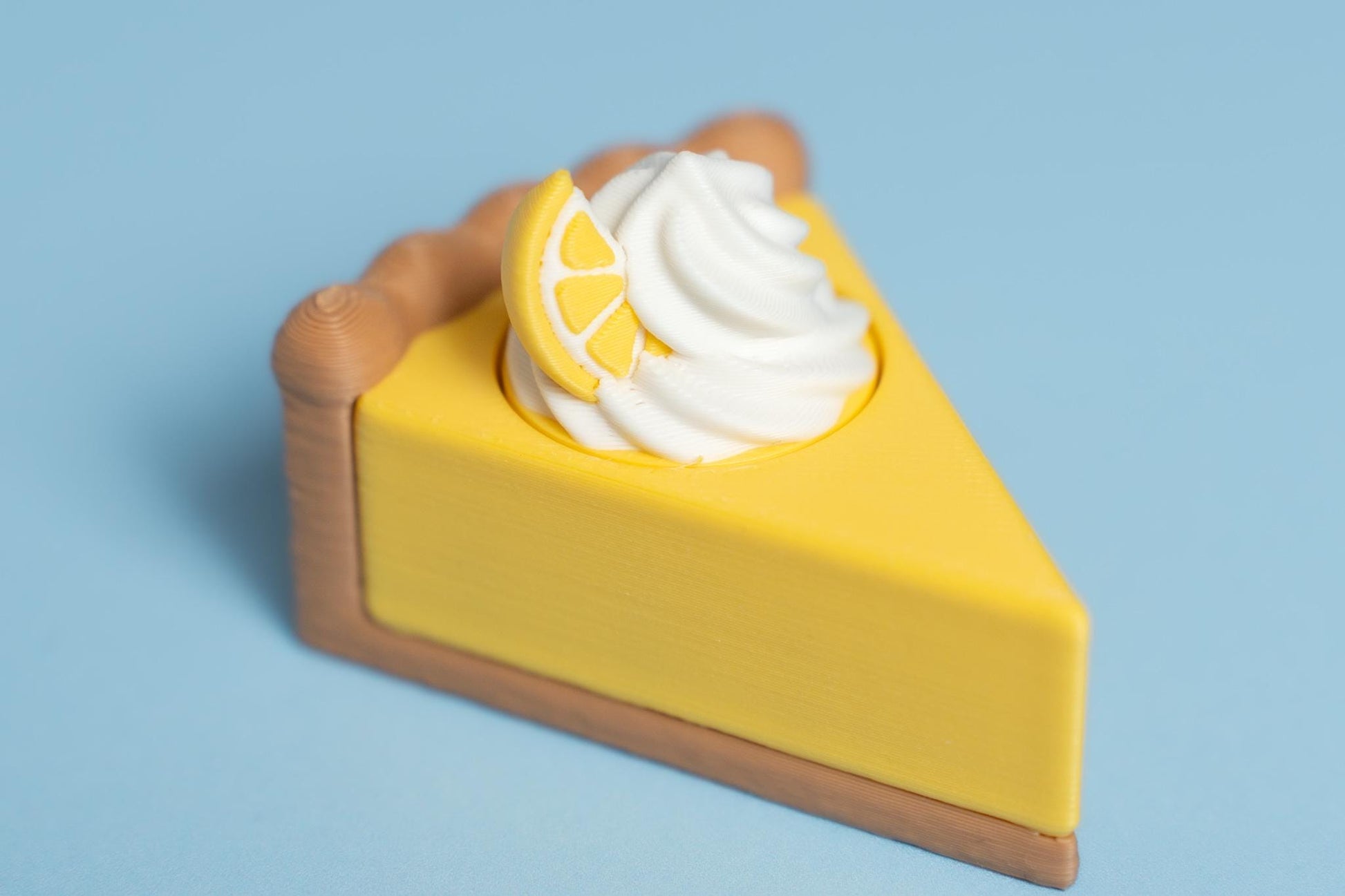 Lemon Cheesecake Slice Fidget Clicker with Wrist Strap or Keychain