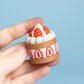 Strawberry Slice Cake Fidget Clicker with Wrist Strap or Keychain