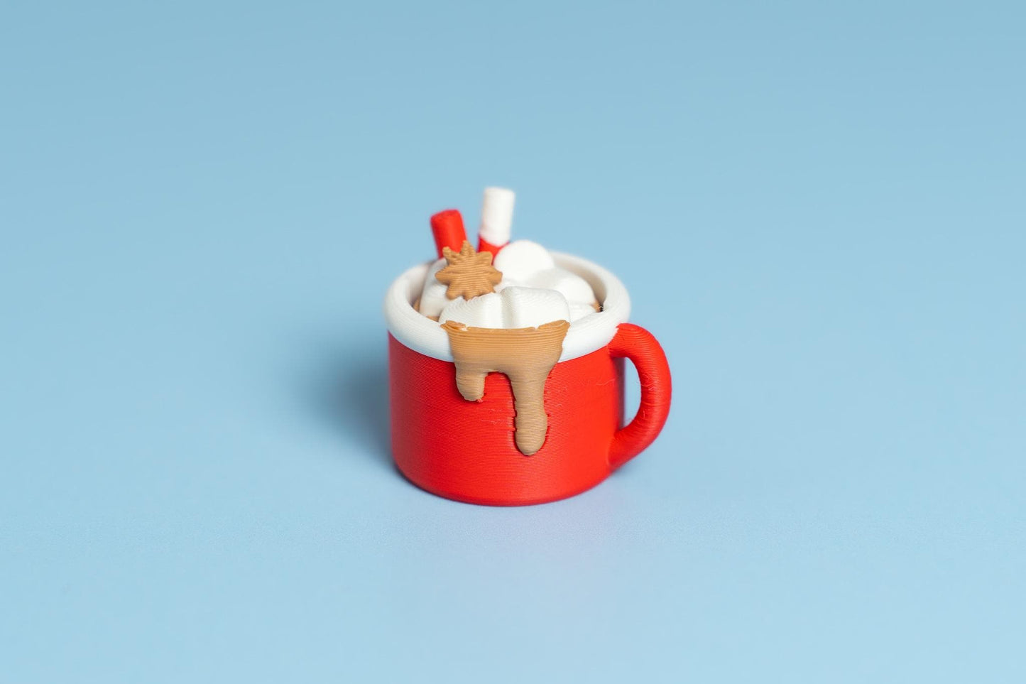 Hot Chocolate & Marshmallows Fidget Clicker with Wrist Strap or Keychain