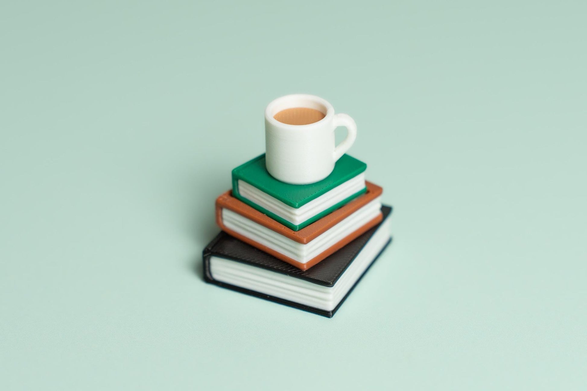 Stack of Books with Mug Fidget Clicker with Wrist Strap or Keychain