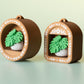 Mini Book Nook with Monstera Feature Fidget Clicker with Wrist Strap or Keychain