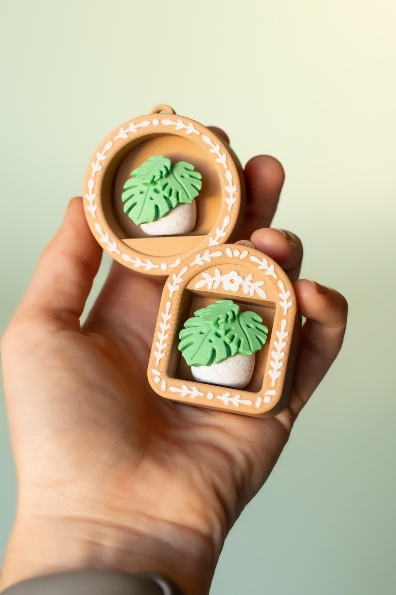 Mini Book Nook with Monstera Feature Fidget Clicker with Wrist Strap or Keychain