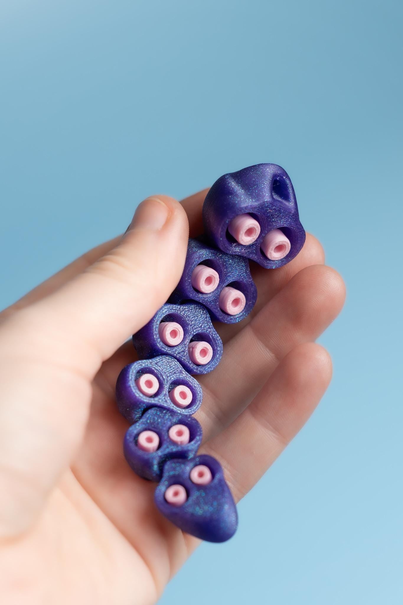 Tentacle Tactile Flexi Fidget with Wrist Strap or Keychain
