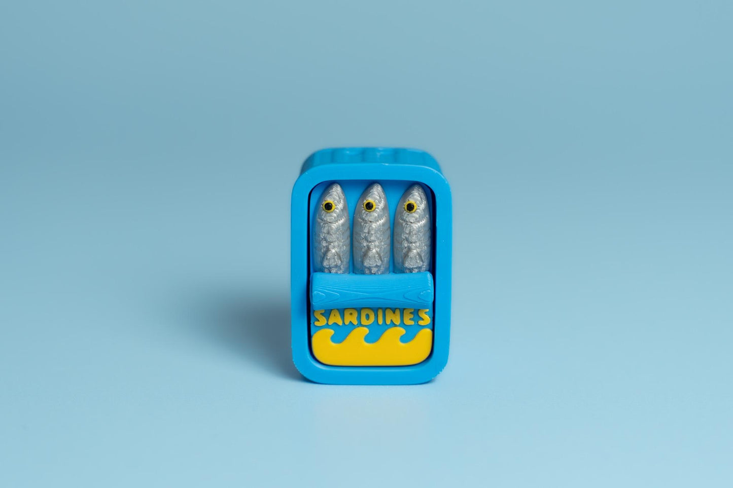 Sardine's Tin Fidget Clicker with Wrist Strap or Keychain