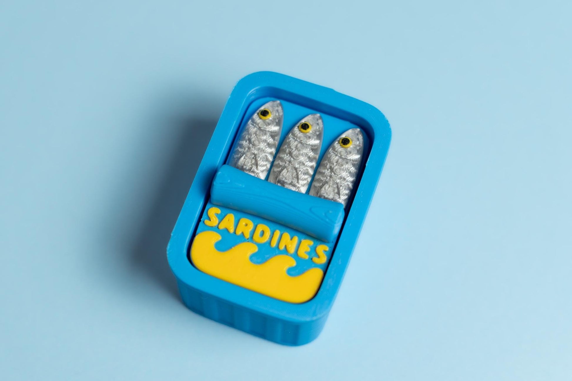 Sardine's Tin Fidget Clicker with Wrist Strap or Keychain