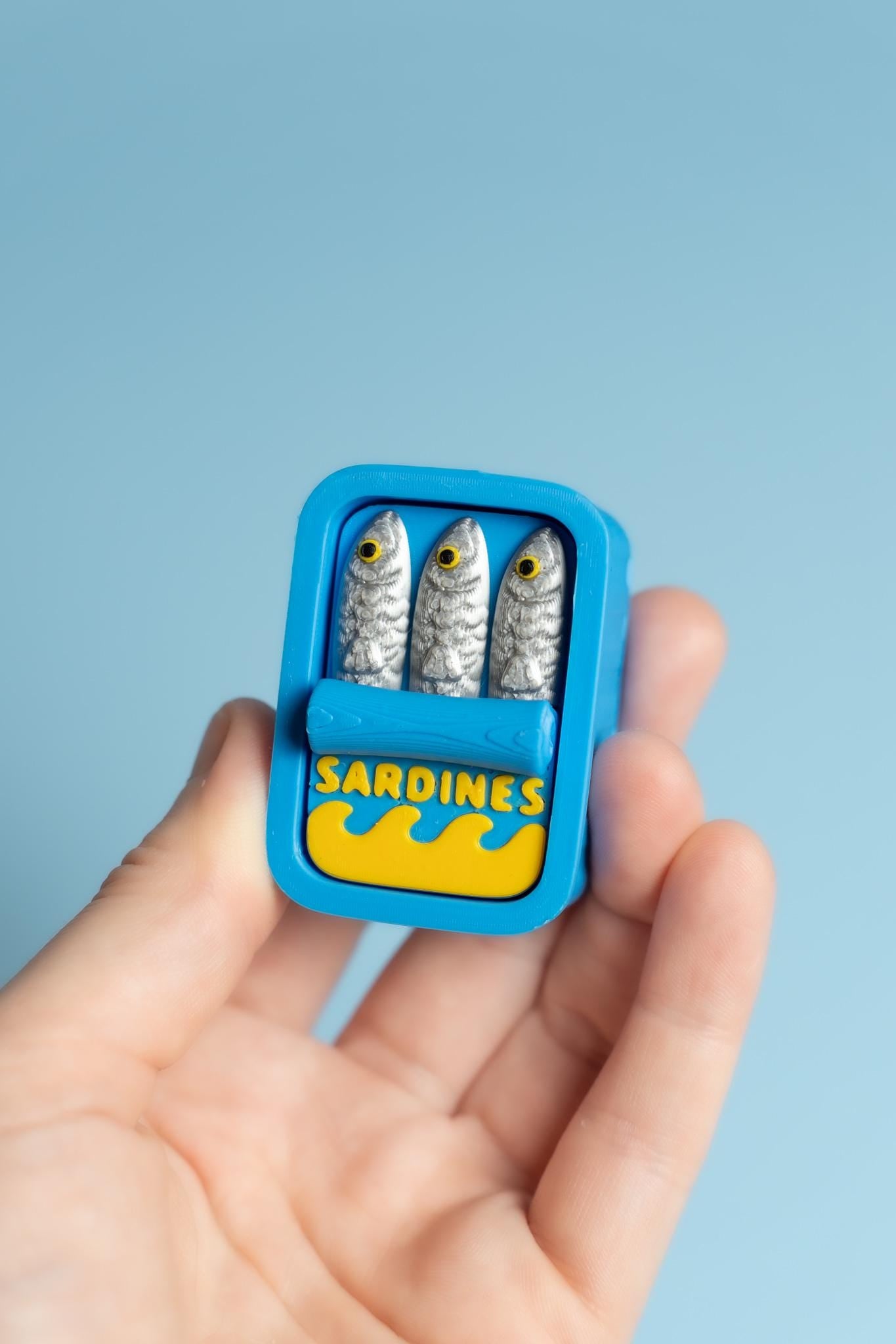 Sardine's Tin Fidget Clicker with Wrist Strap or Keychain