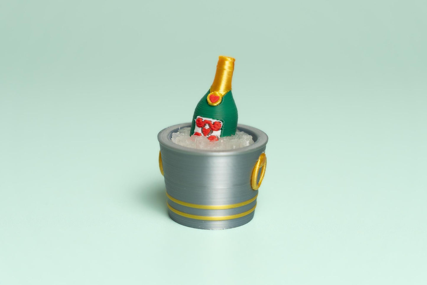 Wine Bucket with Ice Valentines Fidget Clicker with Wrist Strap or Keychain