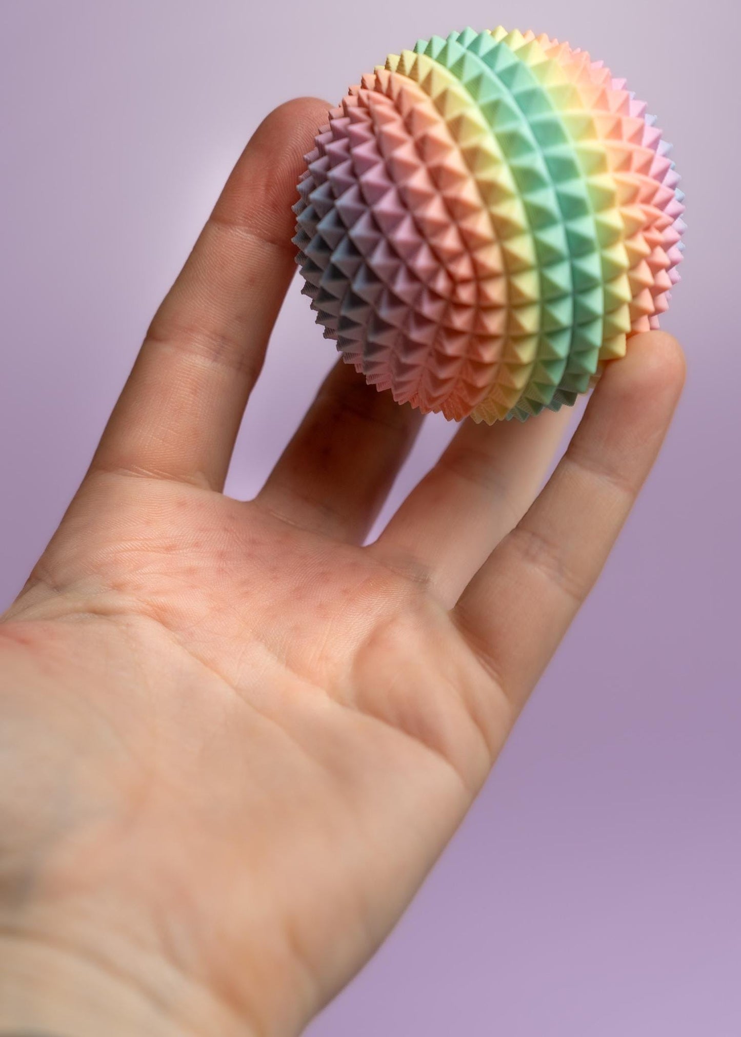 Spiked Sensory Rainbow Fidget Sphere - Palm Sized Sensory Stim Tool
