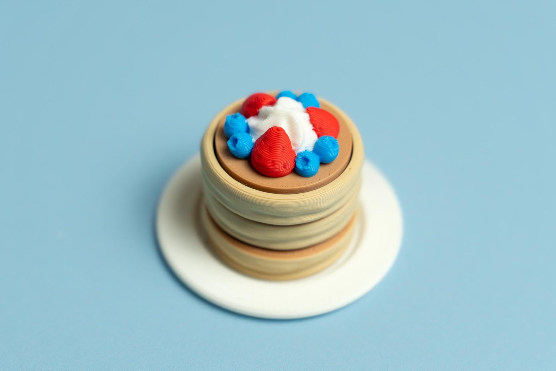 Soufflé Pancake Stack with Fruit & Cream Fidget Clicker with Wrist Strap or Keychain
