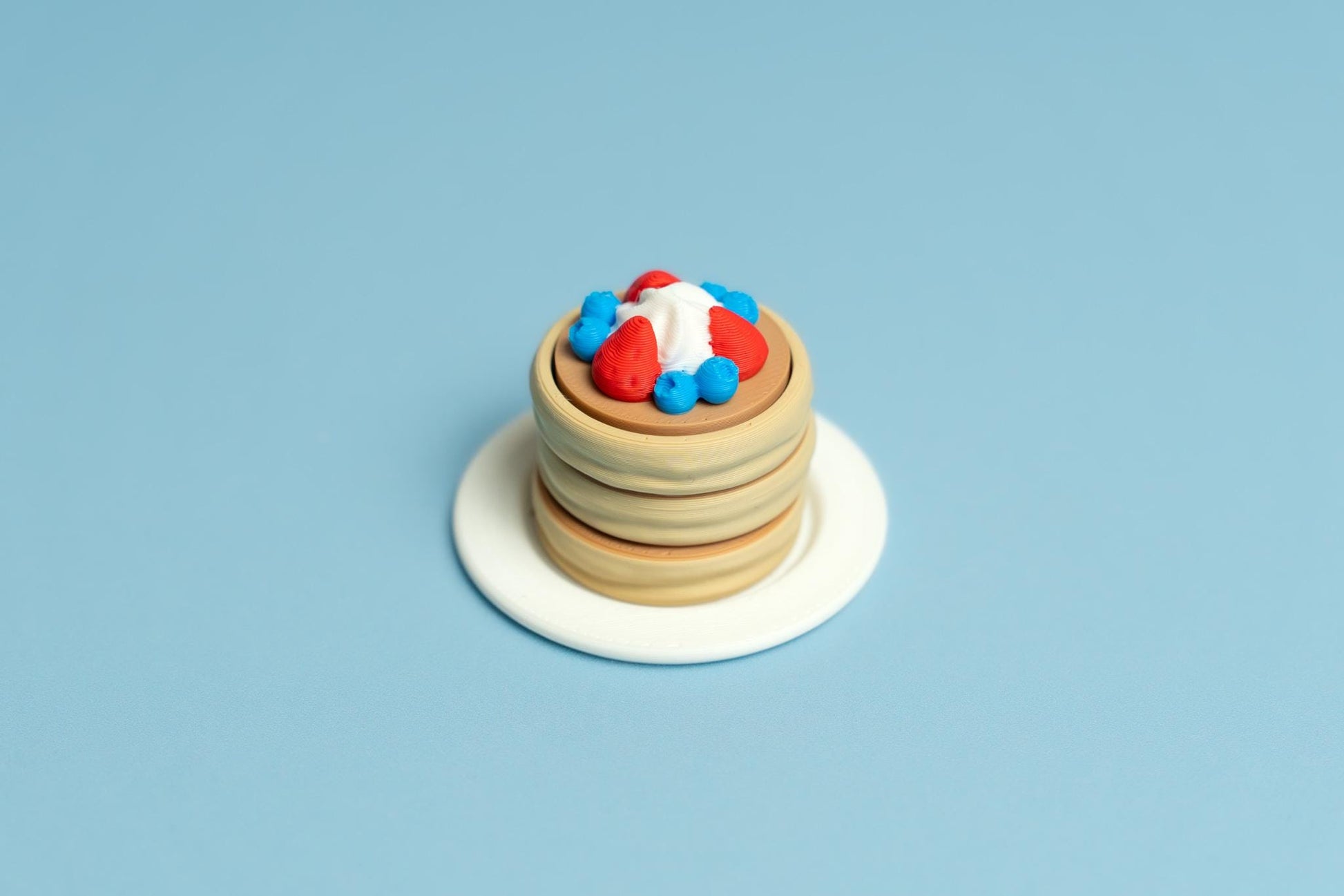 Soufflé Pancake Stack with Fruit & Cream Fidget Clicker with Wrist Strap or Keychain