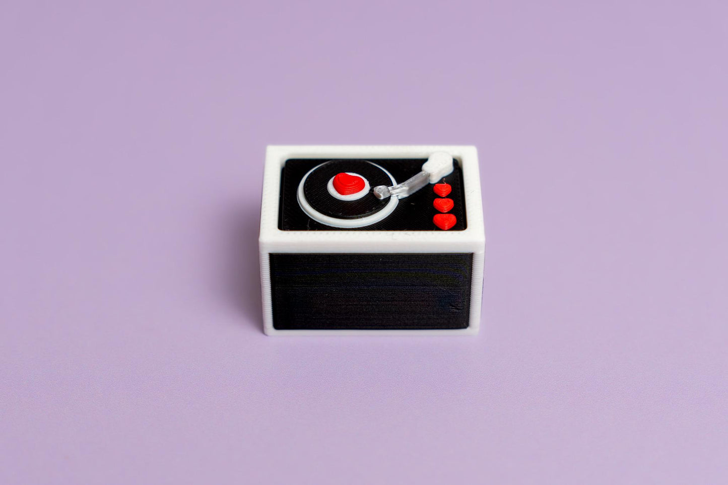 Vinyl Record Box with Hearts Valentines Fidget Clicker with Keychain or Wrist Strap