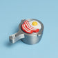 Egg & Bacon in Frying Pan Fidget Clicker with Wrist Strap or Keychain