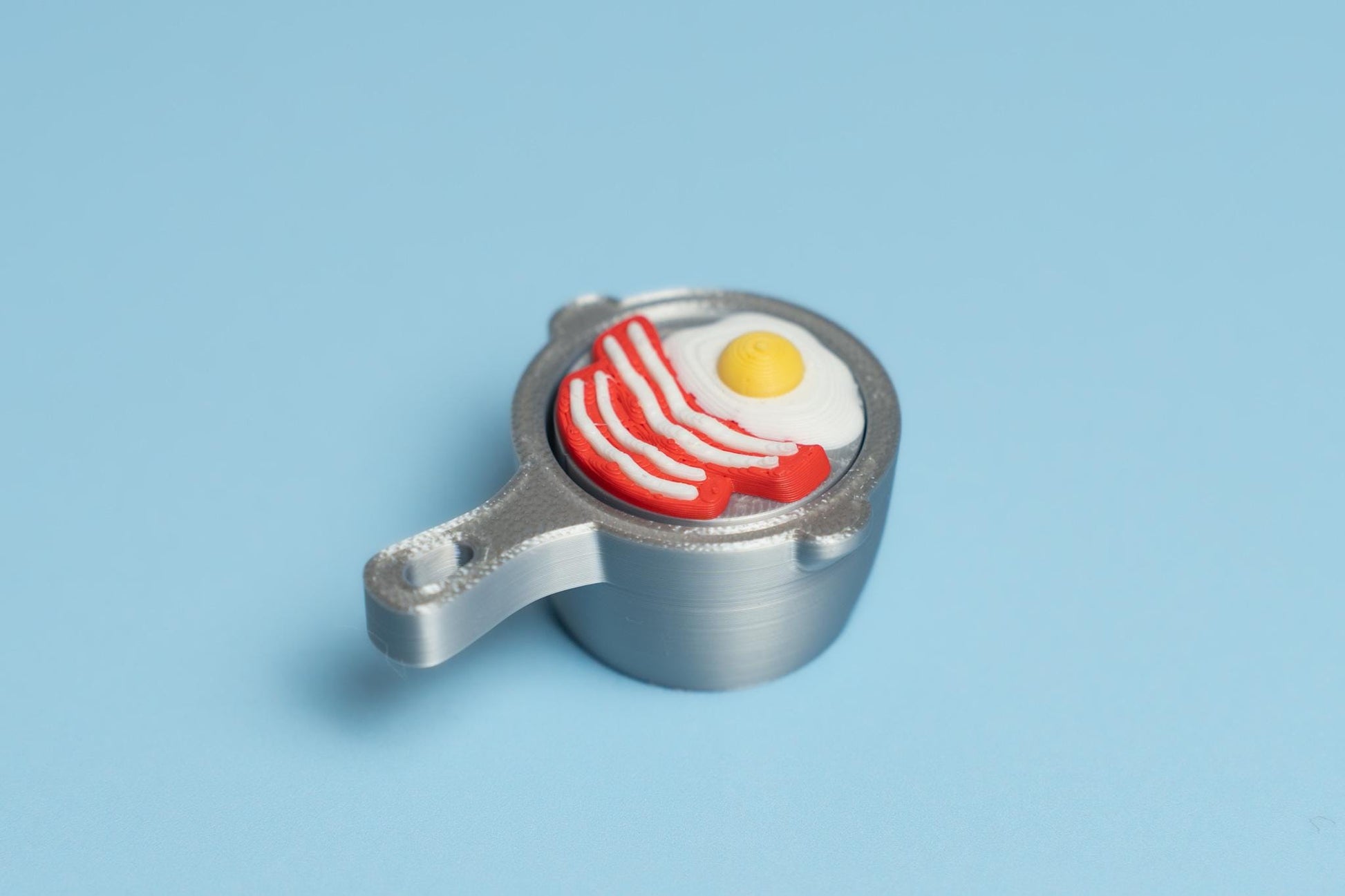 Egg & Bacon in Frying Pan Fidget Clicker with Wrist Strap or Keychain