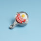 Egg & Bacon in Frying Pan Fidget Clicker with Wrist Strap or Keychain