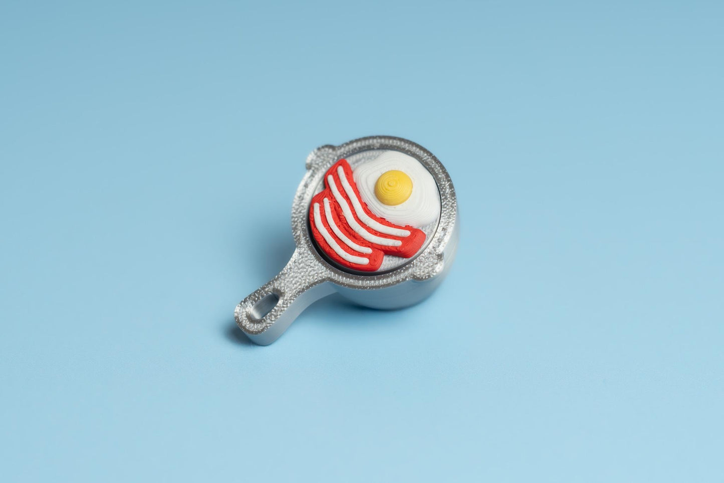 Egg & Bacon in Frying Pan Fidget Clicker with Wrist Strap or Keychain